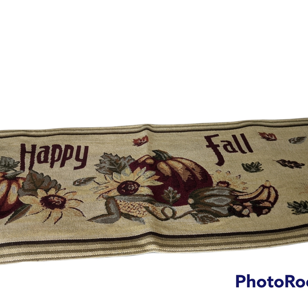 Harvest Happy Fall Tapestry Long Table Runner